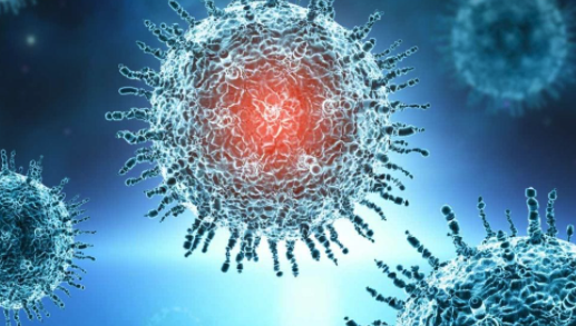 Ilustración que muestra un virus
